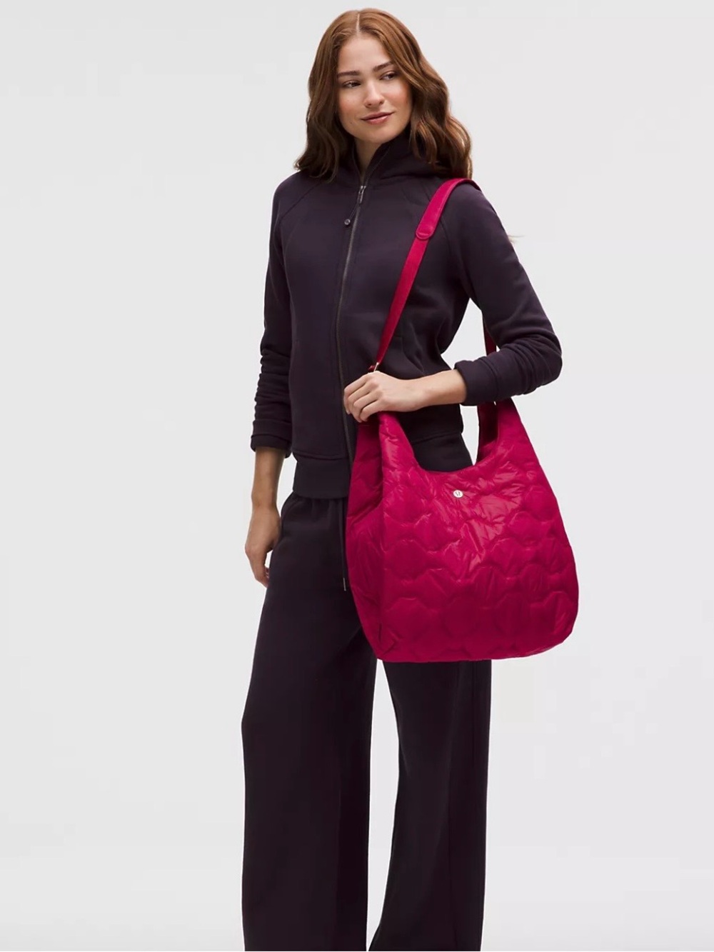 NWT Lululemon Quilty Pleasures Shoulder Bag 14L Berry Rumble - Picture 2 of 7